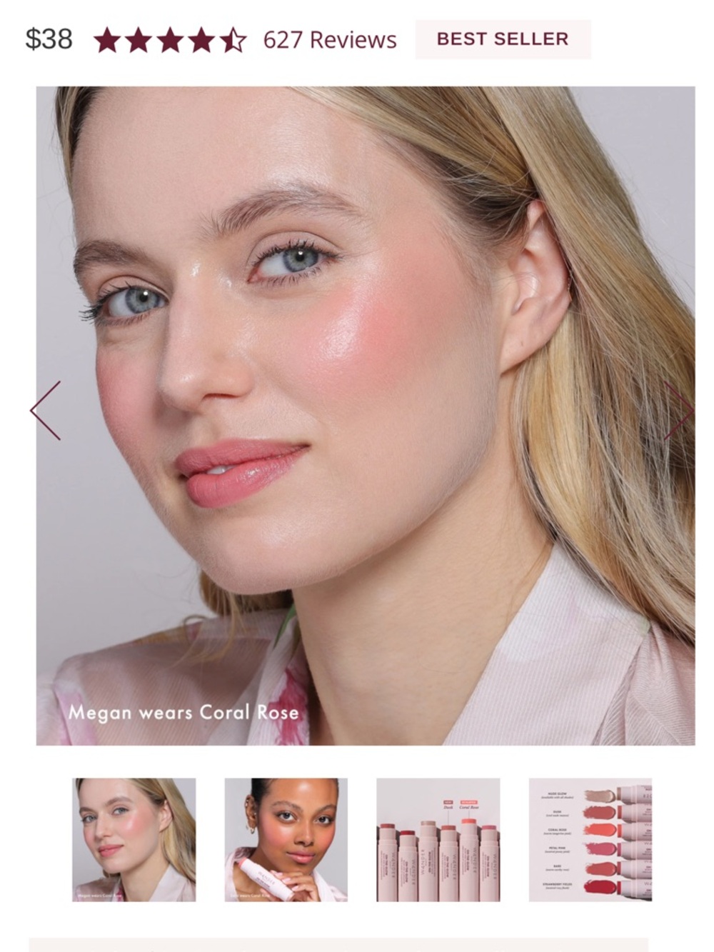Wander Beauty On-the-Glow Blush and Illuminator - Coral Rose - Picture 2 of 6